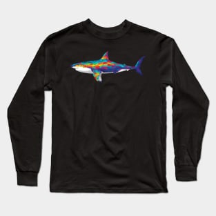 Rainbow Geometric Shark Long Sleeve T-Shirt